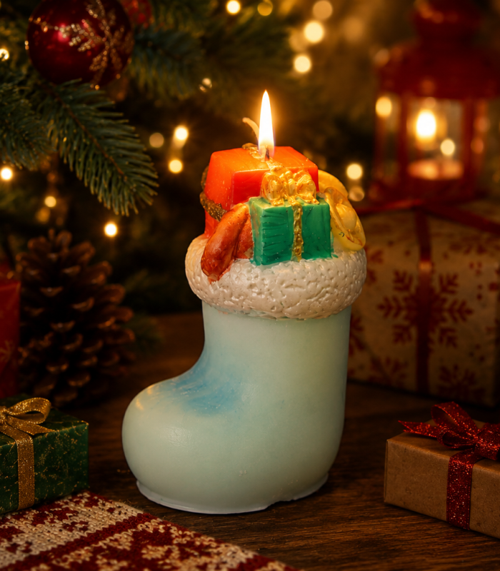 Bougie parfumée et colorée.
Cire de soja, mèche en coton, décor peint à la main.
200 g, largeur ~ 6,5 cm, hauteur ~ 10 cm